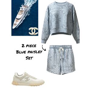 SOLD-Blue Paisley Two-Piece Lounge Set